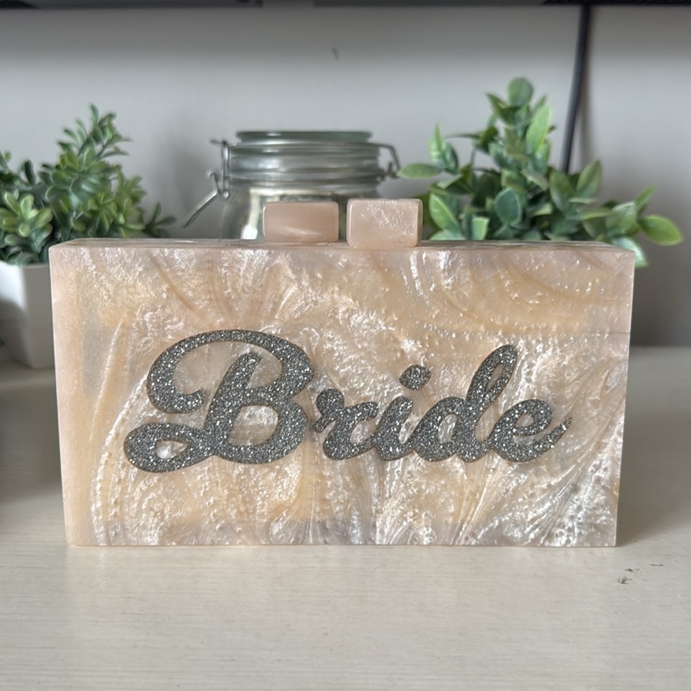 Bride Clutch with Glitter Detail